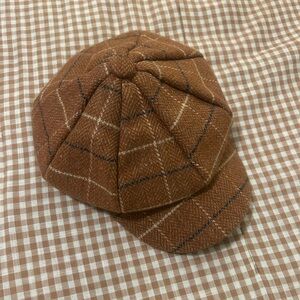 Brown Plaid Newsboy Cap
